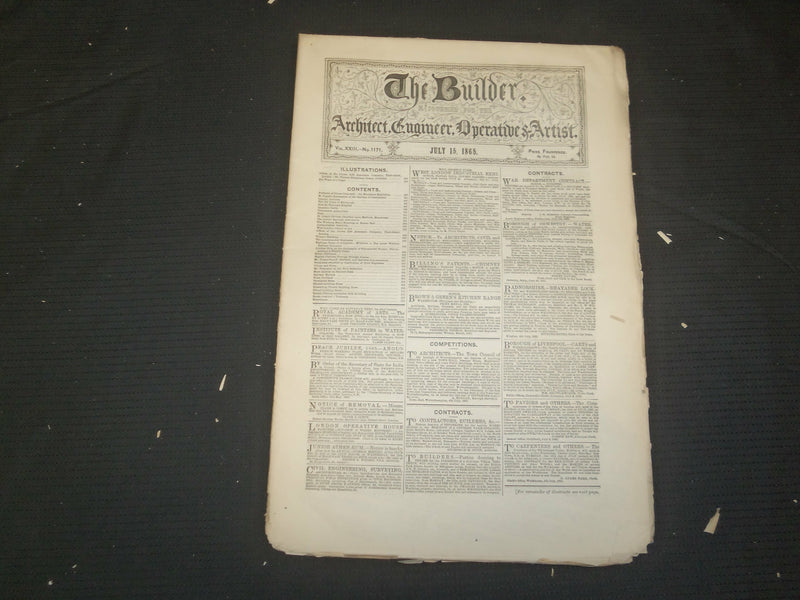 1865 JULY 15 THE BUILDER ARCHITECT MAGAZINE - ILLUSTRATIONS - ST 415W