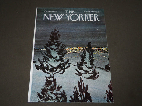 1969 JANUARY 25 NEW YORKER MAGAZINE FRONT COVER ONLY - GREAT ART FOR FRAMING
