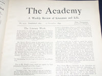 1898-1899 THE ACADEMY WEEKLY REVIEW OF LITERATURE LOT OF 35 - LONDON - O 2232