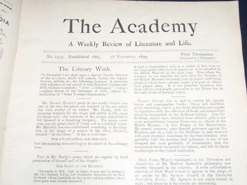 1898-1899 THE ACADEMY WEEKLY REVIEW OF LITERATURE LOT OF 35 - LONDON - O 2232