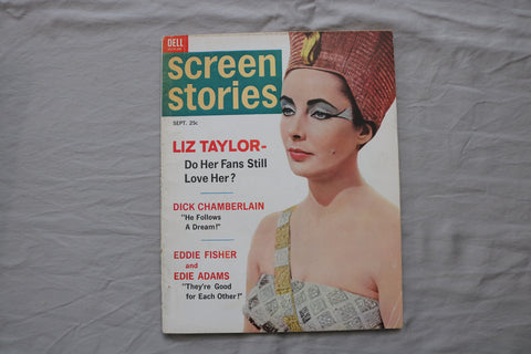1962 SEPTEMBER SCREEN STORIES MAGAZINE - ELIZABETH TAYLOR COVER - E 19919