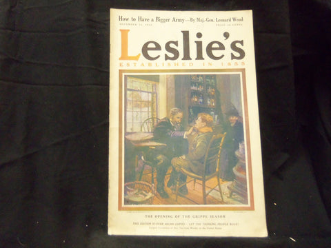 1913 DECEMBER 18 LESLIE'S WEEKLY MAGAZINE - OPENING OF GRIPPE SEASON - ST 1258