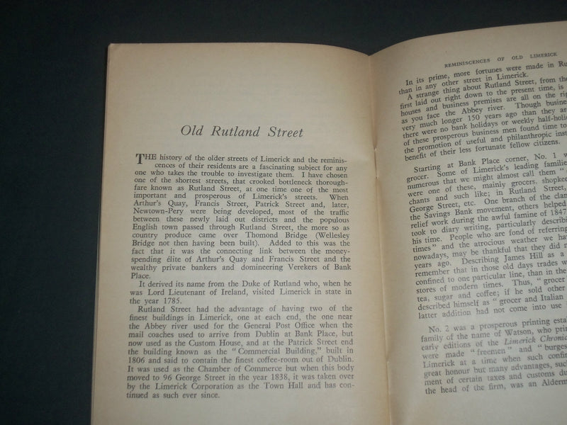 1951 REMINISCENCES OF OLD LIMERICK BOOK BY ERNEST H. BENNIS - THIRD EDN - J 3958