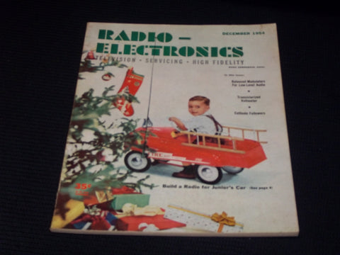 1954 DECEMBER RADIO ELECTRONICS MAGAZINE - RADIO FOR JUNIOR'S CAR COVER - E 7124