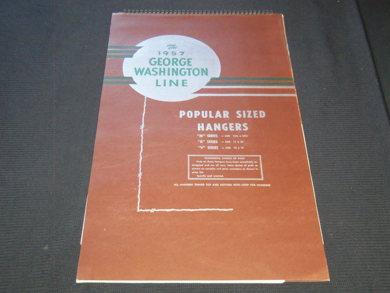1957 THE GEORGE WASHINGTON HANGERS CALENDAR SALESMAN SAMPLE SHEETS BOOK - C 22