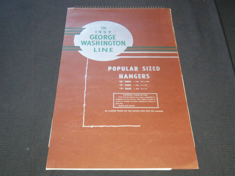 1957 THE GEORGE WASHINGTON HANGERS CALENDAR SALESMAN SAMPLE SHEETS BOOK - C 22