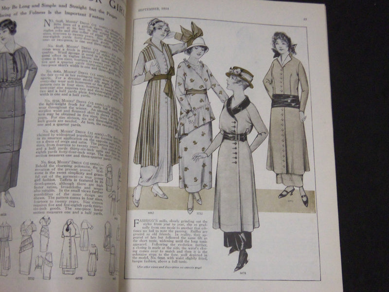 1914 SEPTEMBER MCCALL'S MAGAZINE - FASHION ILLUSTRATIONS - ST 148