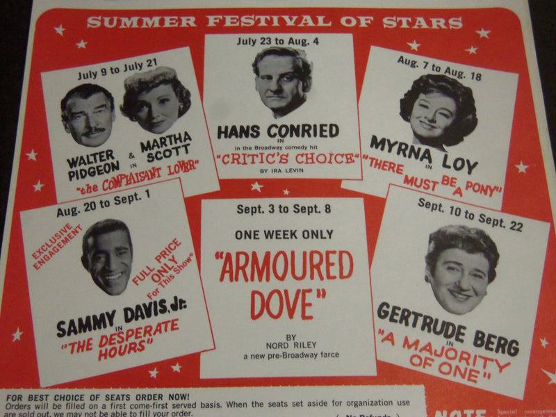 1962 MINEOLA PLAYHOUSE SUMMER FESTIVAL OF STARS LOT OF 7 - PROMOTIONAL - J 2451