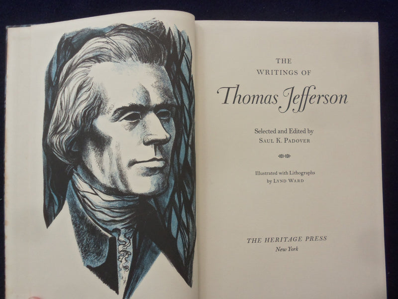 1967 THE WRITINGS OF THOMAS JEFFERSON HARDCOVER BOOK - HERITAGE PRESS - KD 8863