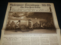1916 NEW YORK TIMES PICTURE SECTION LOT OF 3 - SHAKESPEARE TERCENTARY - NP 5463