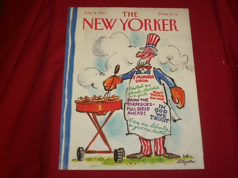 1988 JULY 4 NEW YORKER MAGAZINE FRONT COVER ONLY - GREAT ART FOR FRAMING
