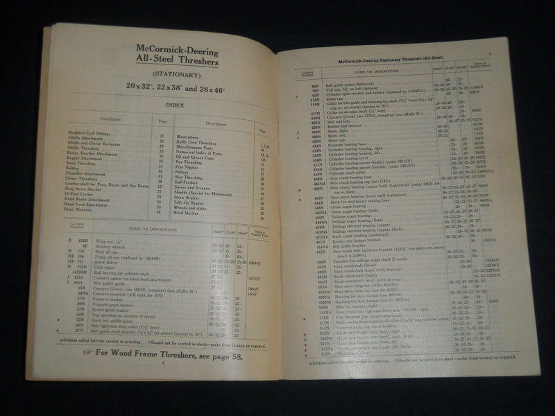 1935 MCCORMICK DEERING ALL-STEEL & WOOD FRAME THRESHERS CATALOG - J 4352
