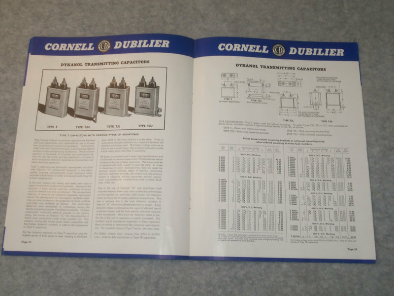 1947 CORNELL-DUBILIER CAPACITORS CATALOG - J 6306