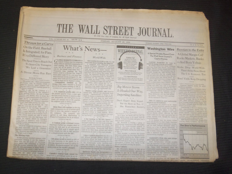 1998 AUG 28 THE WALL STREET JOURNAL - ON FIELD, BASEBALL IS INTEGRATED - WJ 260