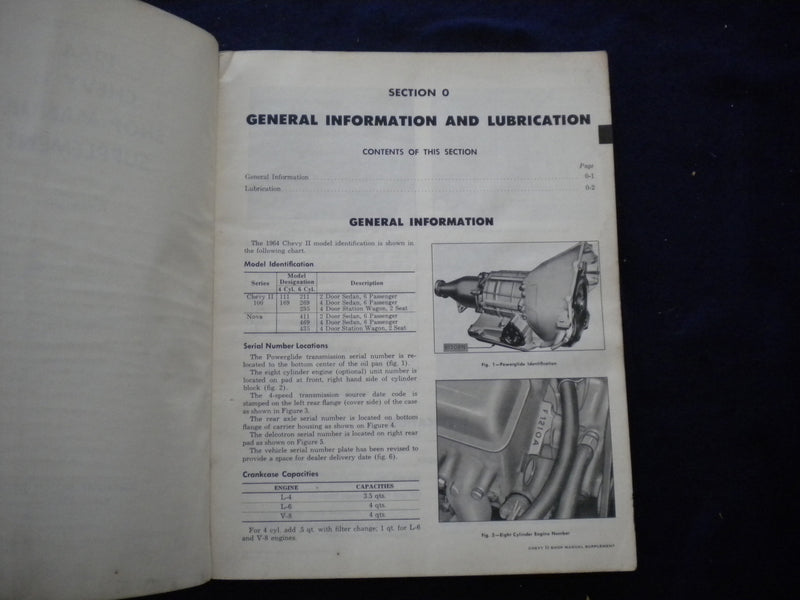 1964 CHEVY PASSENGER CAR SHOP MANUAL SUPPLEMENT - SOFTCOVER - KD 8014