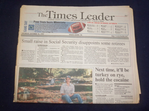 1997 OCT 18 WILKES-BARRE TIMES LEADER - 2.1% RAISE IN SOCIAL SECURITY - NP 8200