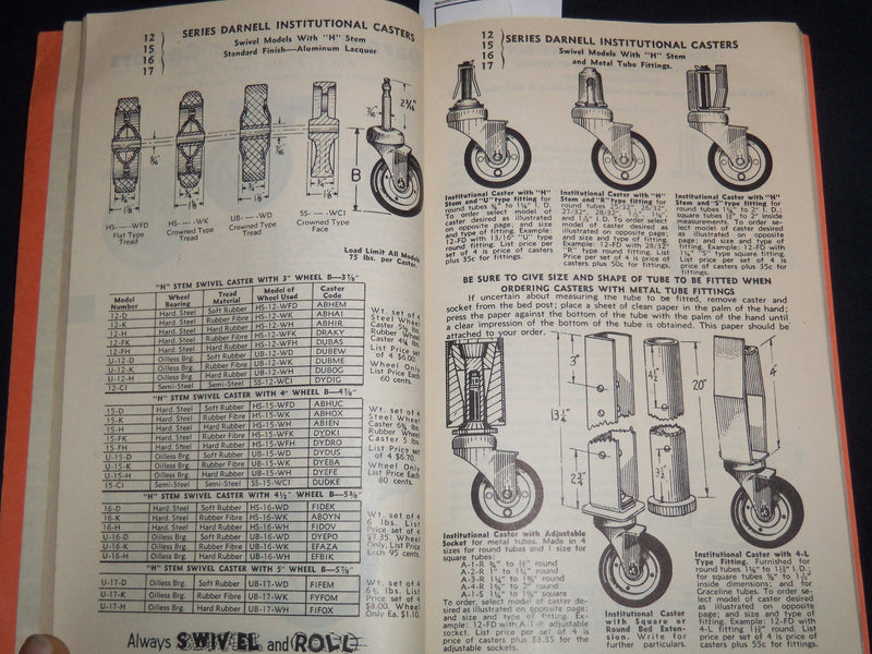 1930'S DARNELL CASTER & WHEEL MANUAL NUMBER 38 - DARNELL CORPORATION - J 8847