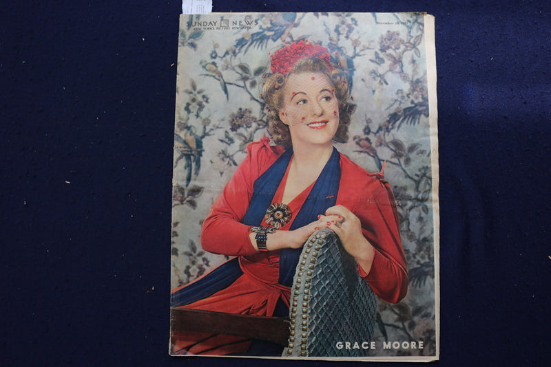 1941 DEC 14 SUNDAY NEWS PICTURE-GRACE MOORE-ANDREW SISTERS-L. DUROCHER - E 22730