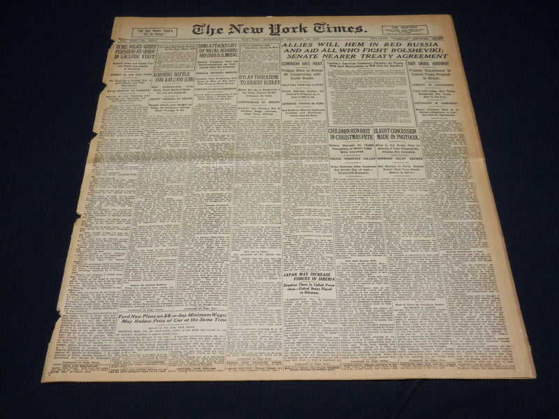 1919 DECEMBER 24 NEW YORK TIMES - ALLIES WILL HEM IN RED RUSSIA - NT 8533
