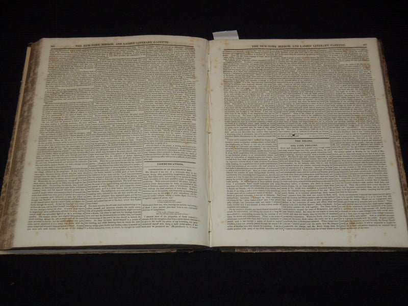 1829-1830 NEW YORK MIRROR AND LADIES GAZETTE BOUND VOLUME NO. 7 - KD 4675K
