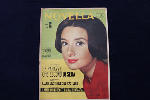 1959 OCTOBER 25 NOVELLA MAGAZINE - AUDREY HEPBURN COVER - ITALIAN - E 23849