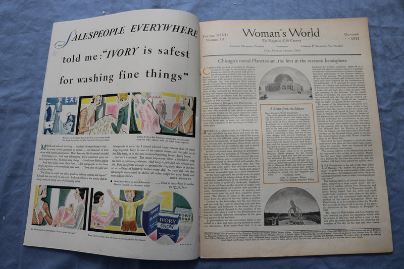 1931 OCTOBER WOMAN'S WORLD MAGAZINE - THE SMITHS COME HOME - SP 4783V
