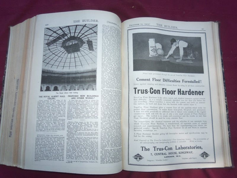 1915 JULY-DECEMBER THE BUILDER U. K. MAGAZINE BOUND VOLUME - FOLD OUTS- C 56