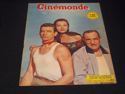 1953 APRIL 10 CINEMONDE MAGAZINE - SALAIRE DE LA PEUR COVER - E 24820