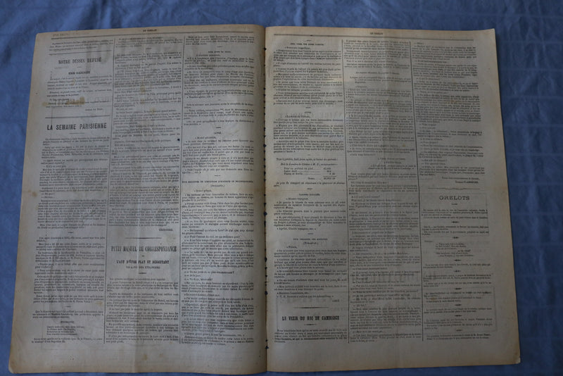 1872 JANUARY 28 LE GRELOT NEWSPAPER - LES DEUX REPUBLIQUES - FRENCH - NP 8575