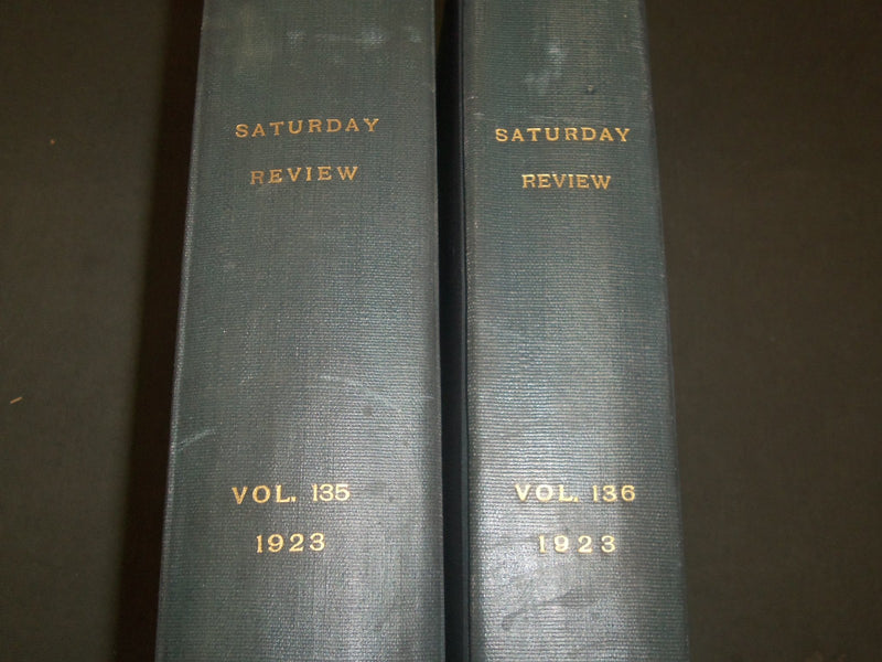 1923 SATURDAY REVIEW 2 BOUND VOLUMES - COMPLETE YR- PUBLISHED IN LONDON - R 1127