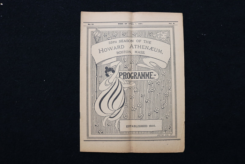 1901 HOWARD ATHENAEUM PROGRAMS - LOT OF 5 - BOSTON, MASSACHUSETTS - K 2275