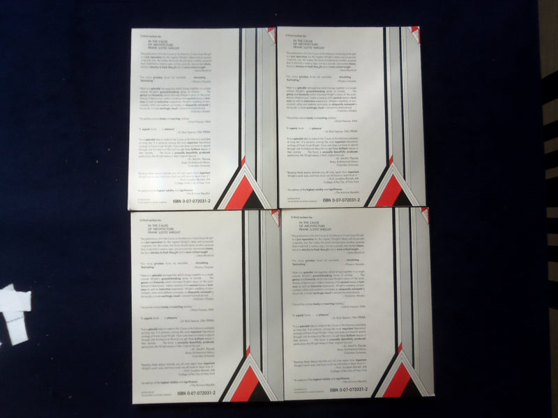1987 IN THE CAUSE OF ARCHITECTURE FRANK LLOYD WRIGHT BOOKS - LOT OF 4 - KD 8833