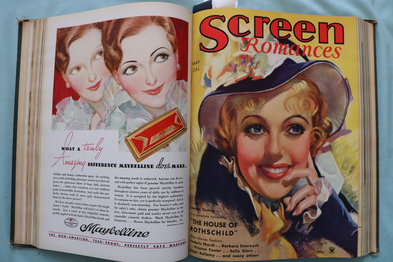 1934 MAR-AUG SCREEN ROMANCES MAGAZINE BOUND VOLUME -DIETRICH-HARLOW - KD 9684