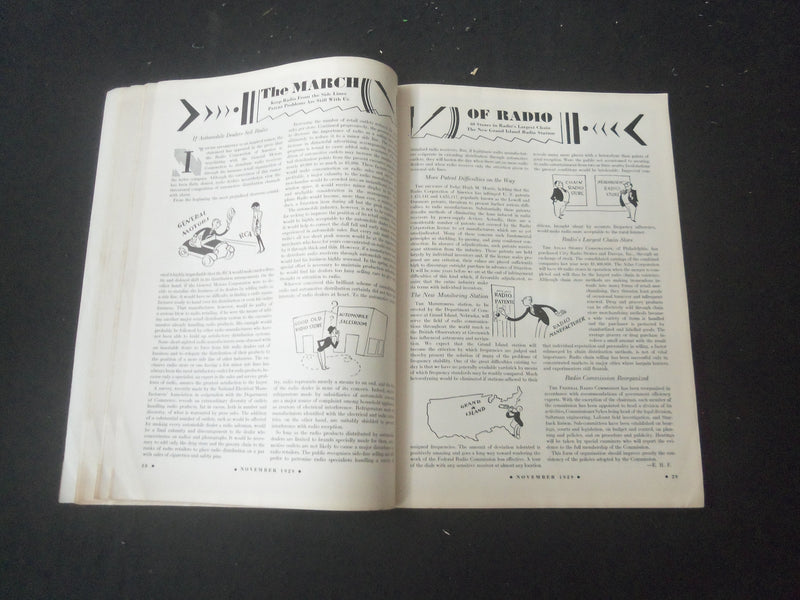 1929 NOVEMBER RADIO BROADCAST MAGAZINE - NICE COVER, ARTICLES & PHOTOS - B 434W