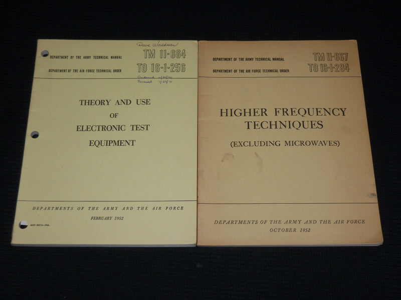 1951-1952 DEPARTMENT OF THE ARMY ELECTRONICS MANUALS LOT OF 4 - O 2434
