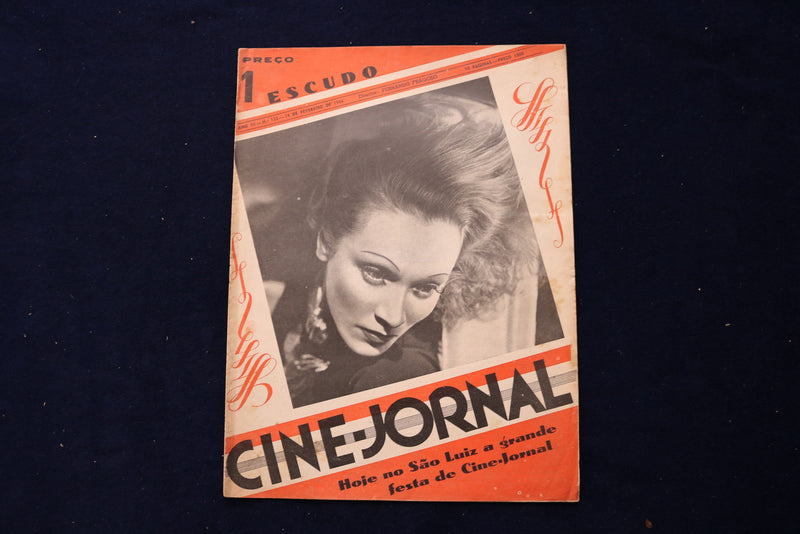 1938 FEB 14 CINE-JOURNAL MAGAZINE - MARLENE DIETRICH COVER - PORTUGESE - E 23812