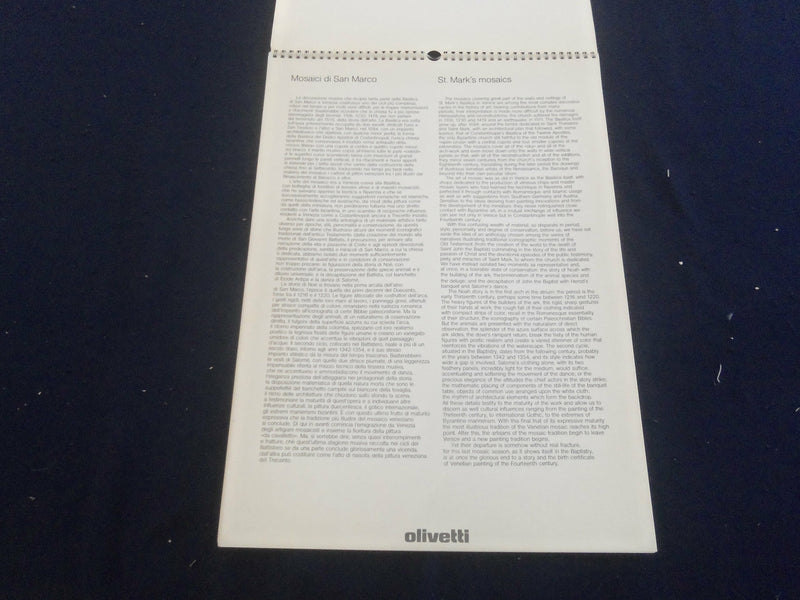 1977 ST. MARK'S MOSAICS - OLIVETTI CALENDAR - GREAT PAINTINGS - ST 2648F