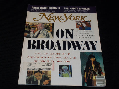 1992 JANUARY 6 NEW YORK MAGAZINE - ON BROADWAY FRONT COVER - E 618