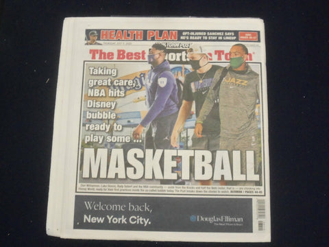 2020 JULY 9 NEW YORK POST NEWSPAPER - NBA READY TO PLAY AT DISNEY WORLD COMPLEX