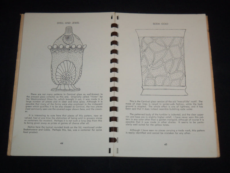 1960 CARNIVAL GLASS ONE HUNDRED PATTERNS BOOK BY MARION T. HARTUNG - J 9119