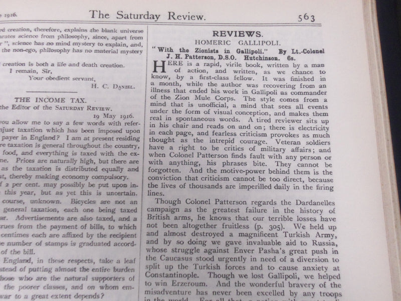 1916 SATURDAY REVIEW 2 BOUND VOLUMES - COMPLETE YR- PUBLISHED IN LONDON - R 1125