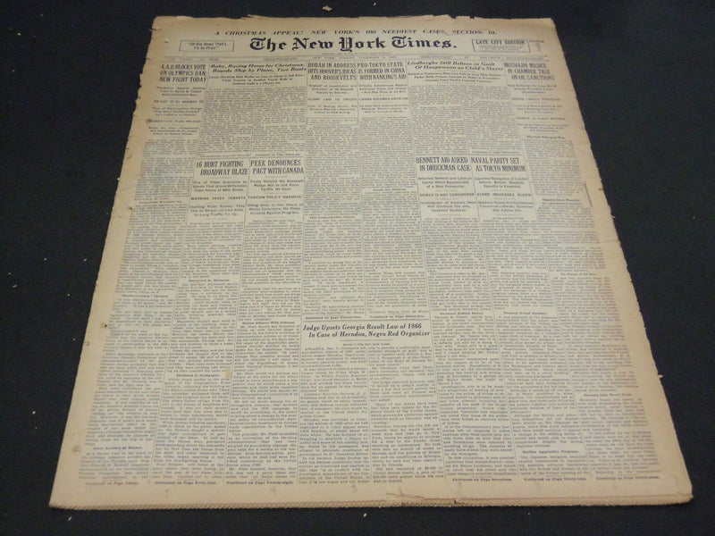 1935 DECEMBER 8 NEW YORK TIMES - LINDBERGH'S STILL BELIEVE IN GUILT - NT 4895
