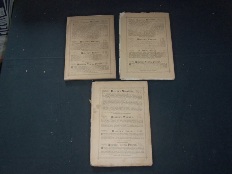 1880 HARPER'S MONTHLY MAGAZINE-LOT OF 13 ISSUES-NICE ILLUSTRATIONS & ADS-WR 466M