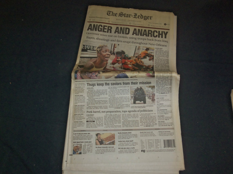 2005 SEPTEMBER 2 THE STAR-LEDGER NEWSPAPER - ANGER AND ANARCHY - NP 3488