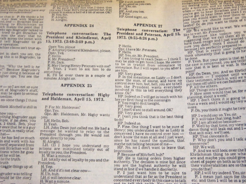 1974 MAY 5 LOS ANGELES TIMES - PRESIDENT WATERGATE TRANSCRIPT COMPLETE - NP 2414