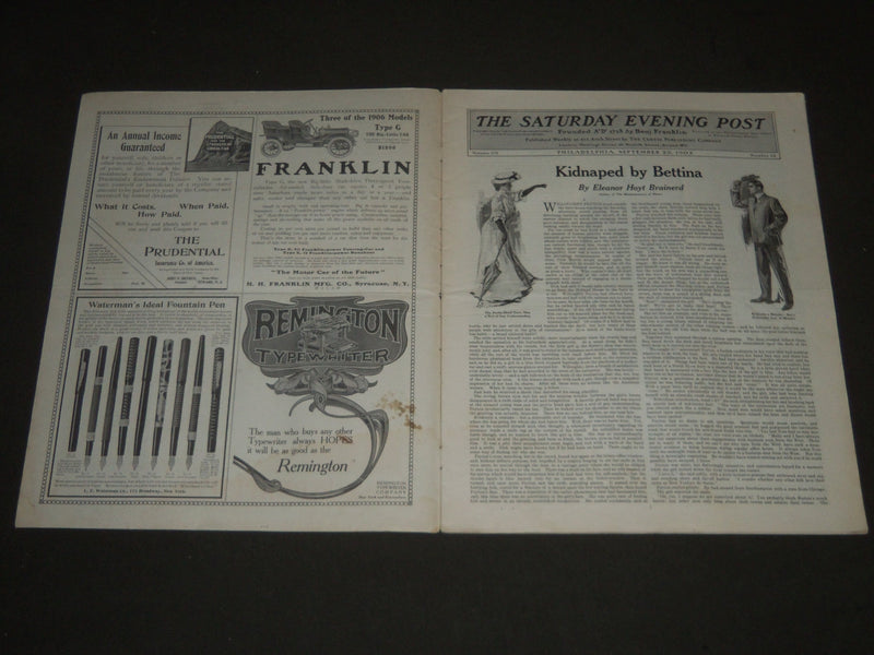 1905 SEPT 23 THE SATURDAY EVENING POST MAGAZINE - ILLUSTRATED COVER - SP 785