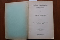 1911 UNIFORM CLASSIFICATION OF ACCOUNTS - WATER UTILITIES - WISCONSIN - K 3248