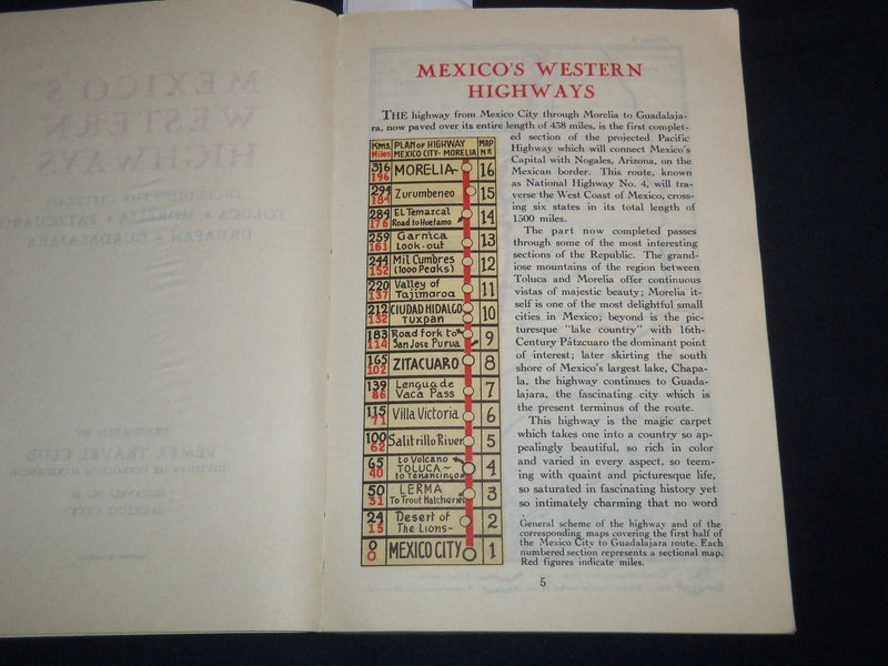 1940'S MEXICO'S WESTERN HIGHWAYS BOOK BY PEMEX TRAVEL CLUB - NICE MAPS - J 8189