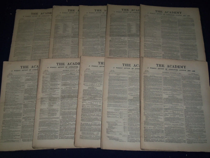 1877 THE ACADEMY WEEKLY REVIEW OF LITERATURE LOT OF 25 ISSUES - LONDON - O 2225