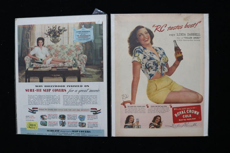1940'S-1950'S LINDA DARNELL MAGAZINE ADVERTISEMENTS - LOT OF 33 - O 3795